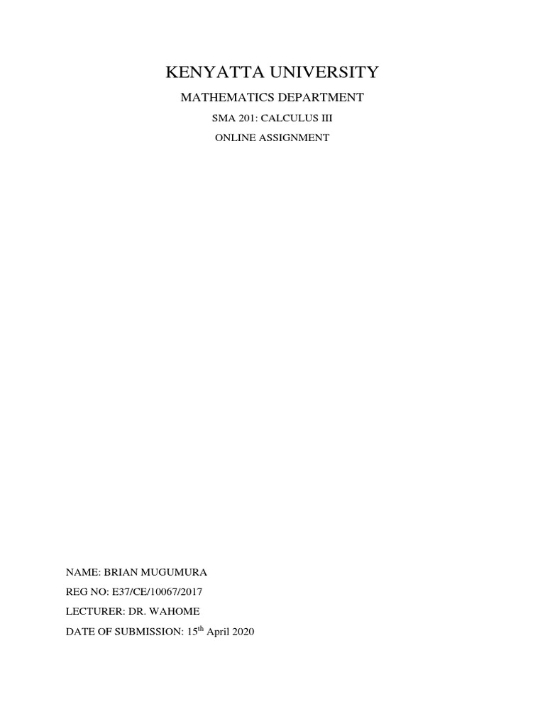 SMA 201 Assignment | PDF