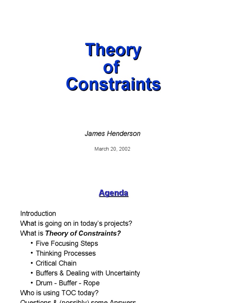 Drum Buffer Rope Method PDF Business