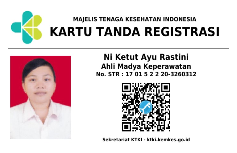 Contoh Kartu Tanda Registrasi STR | PDF