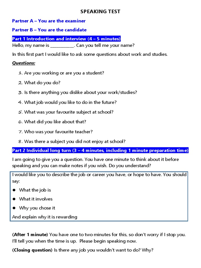 IELTS Speaking Test Practice Guide | PDF | Hobbies