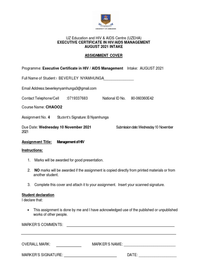 Module 3 Assignment | PDF | Management Of Hiv/Aids | Hiv/Aids