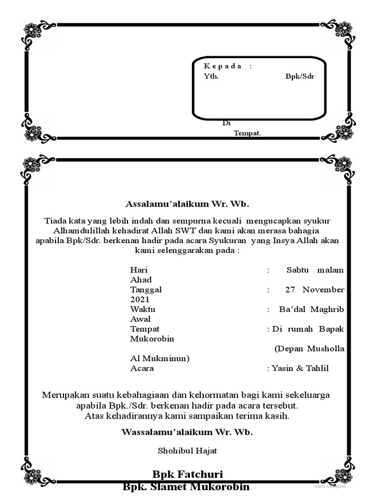 Undangan Haji | PDF