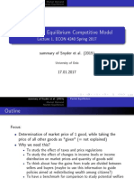 The Partial Equilibrium Competitive Model: Lecture 1, ECON 4240 Spring 2017