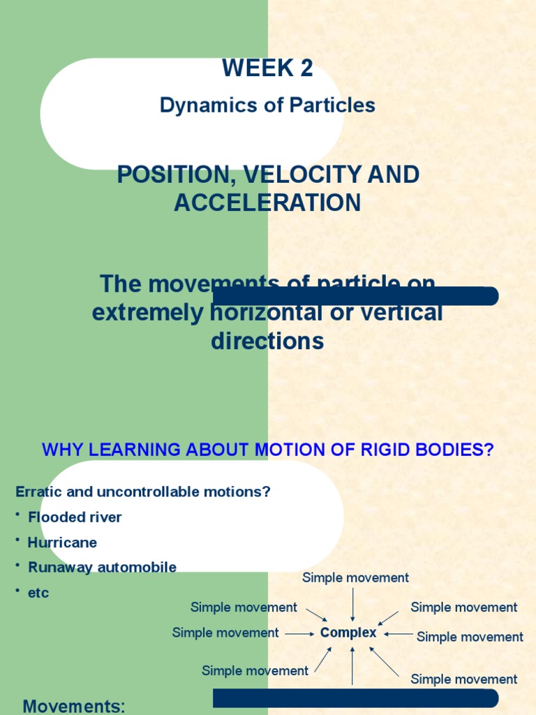 Particle Motion: Position, Velocity, Acceleration | PDF | Velocity ...