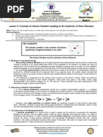 Lesson 3: Concept of Atomic Number Leading To The Synthesis of New Elements