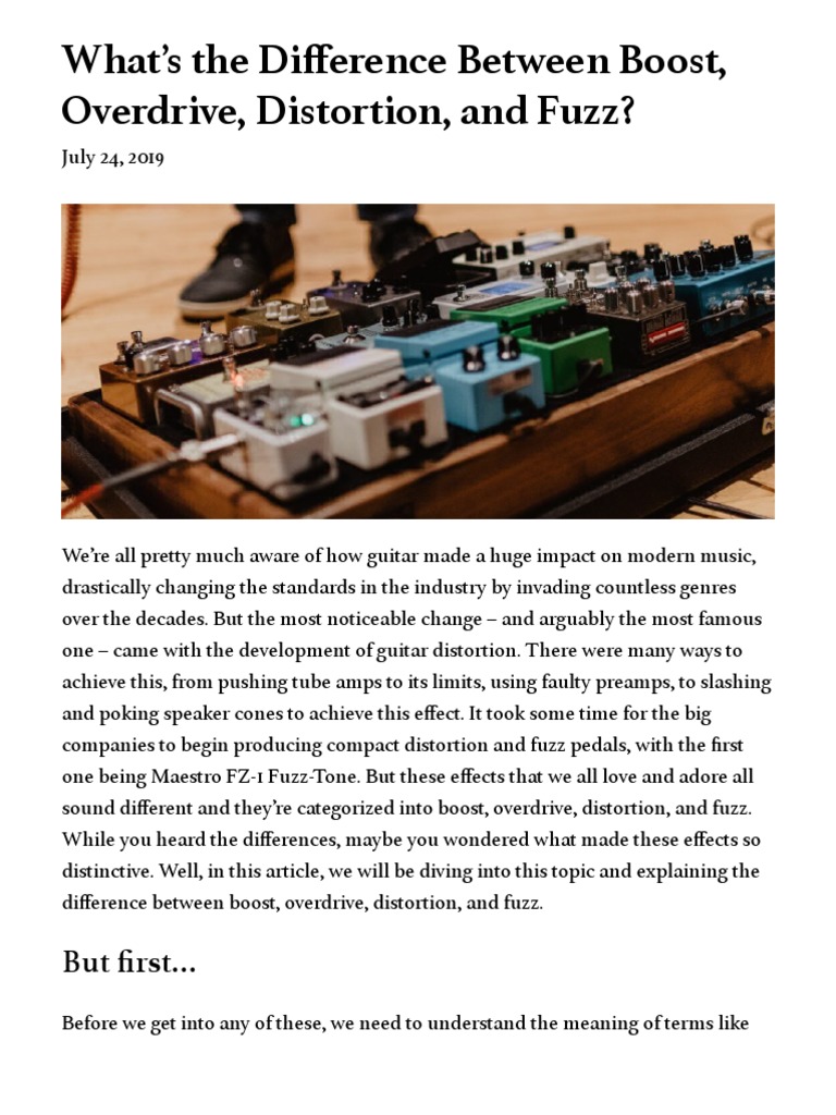 What's The Difference Between Boost, Overdrive, Distortion, and Fuzz