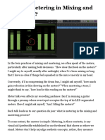 What meters measure in mixing and mastering