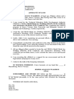 Affidavit of Loss - Tesda NCII