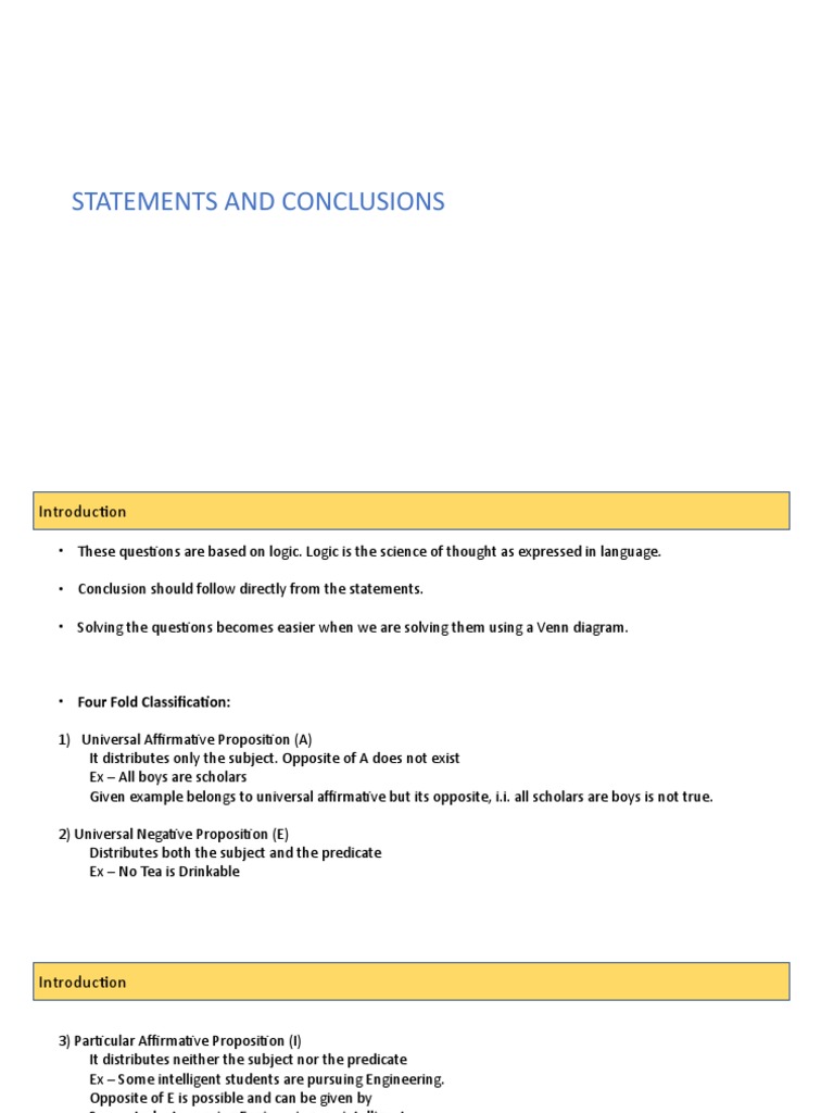 Statements and Conclusions | PDF | Epistemology | Truth