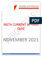 INSTA November 2021 Current Affairs Quiz Compilation