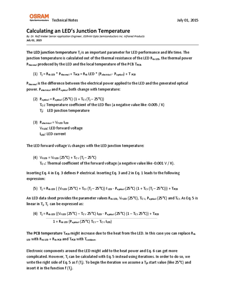 Calculating LED Junction Temperature | PDF | Electrical Resistivity And ...