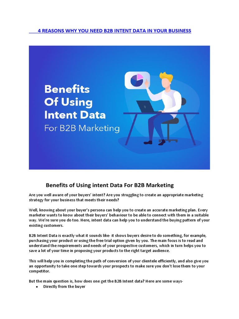 4 Reasons Why You Need b2b Intent Data in Your Business | PDF | Sales ...