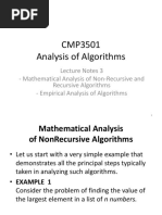 Lecture Notes 3 Analysis of NonRecursive and Recursive Algorithms