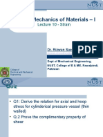 ME 234 Mechanics of Materials - I: Lecture 10 - Strain