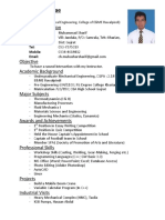 Curriculum Vitae: Mubashar Sharif Personal Information
