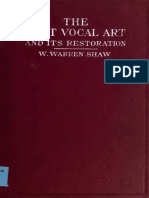 The Lost Vocal Art and Its Restroration