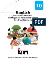 Engl10 Q4 M1 DistinguishTechnicalTermsUsedinResearch Pagulongan V0-Module-1