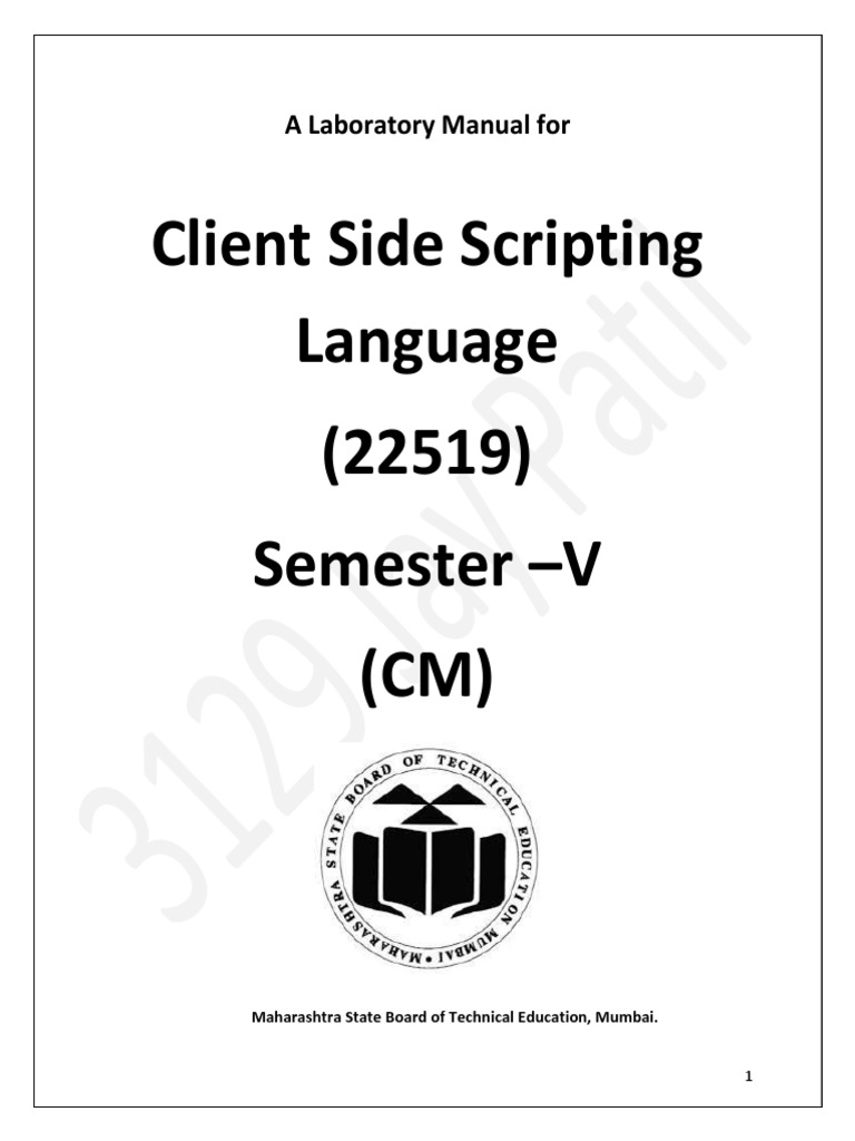 Client Side Scripting Language (22519) Semester - V (CM) : A Laboratory ...