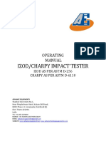 Izod/Charpy Impact Tester: Operating Manual