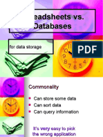 Spreadsheet Vs Databases