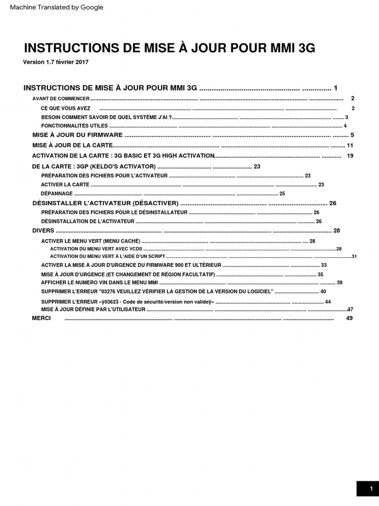 Mise à jour MMI 3G : Guide complet | PDF | USB | Informatique