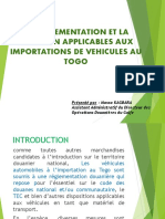 La Reglementation Et La Taxation Applicables Aux Importations de Vehicules Au Togo, Masso KAGBARA, Opérations Douanières Du Golfe