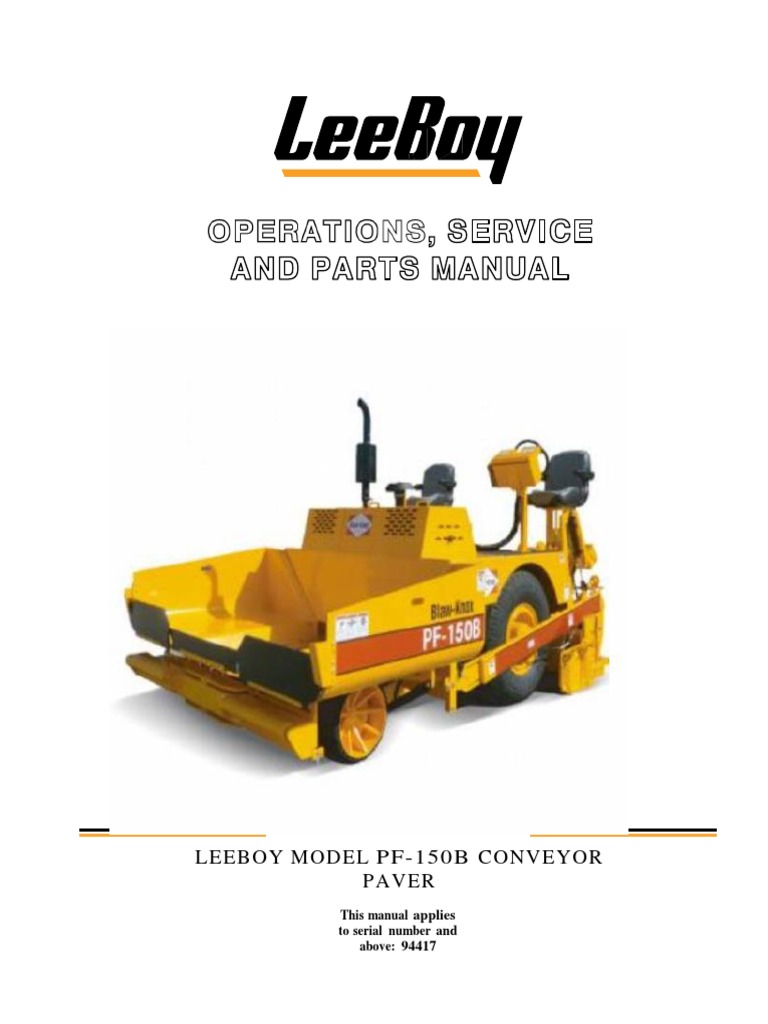 4 - Rutina de Mantenimiento Pavimentadora Leeboy Pf150b