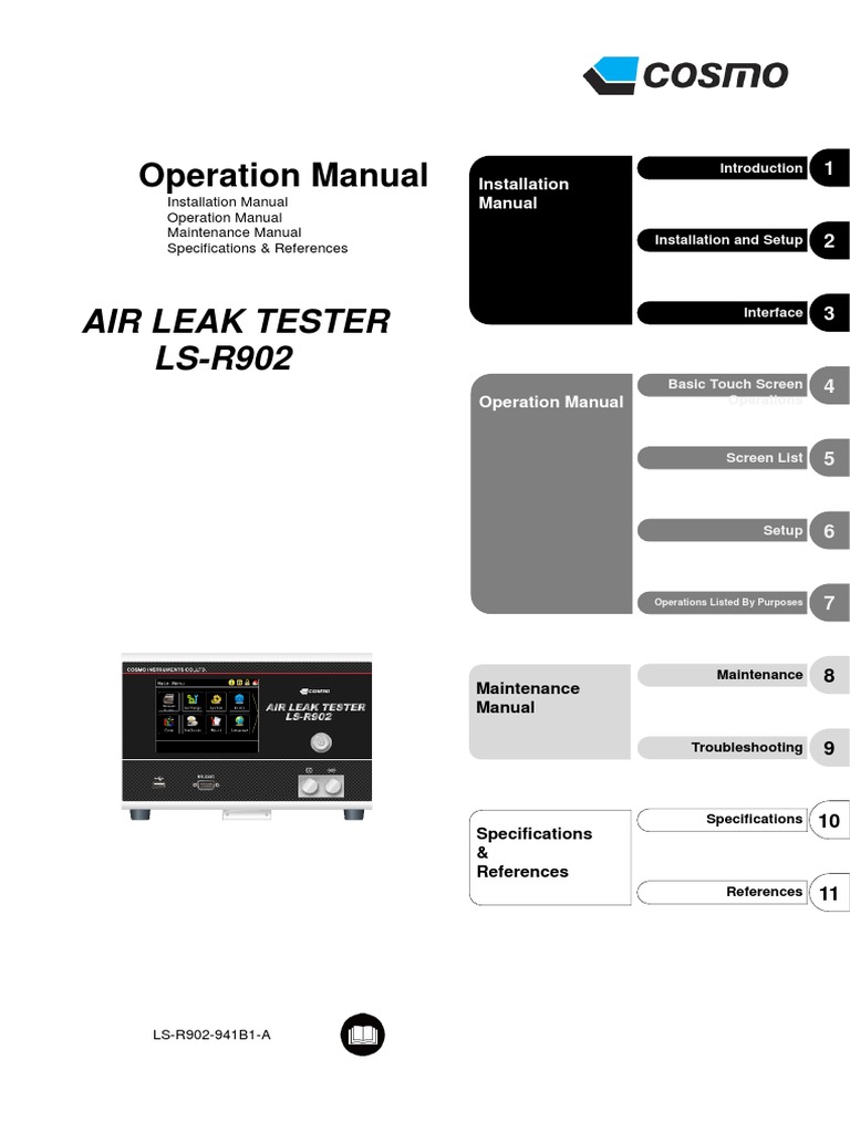 Operation Manual Air Leak Tester LSR902 Download Free PDF Menu