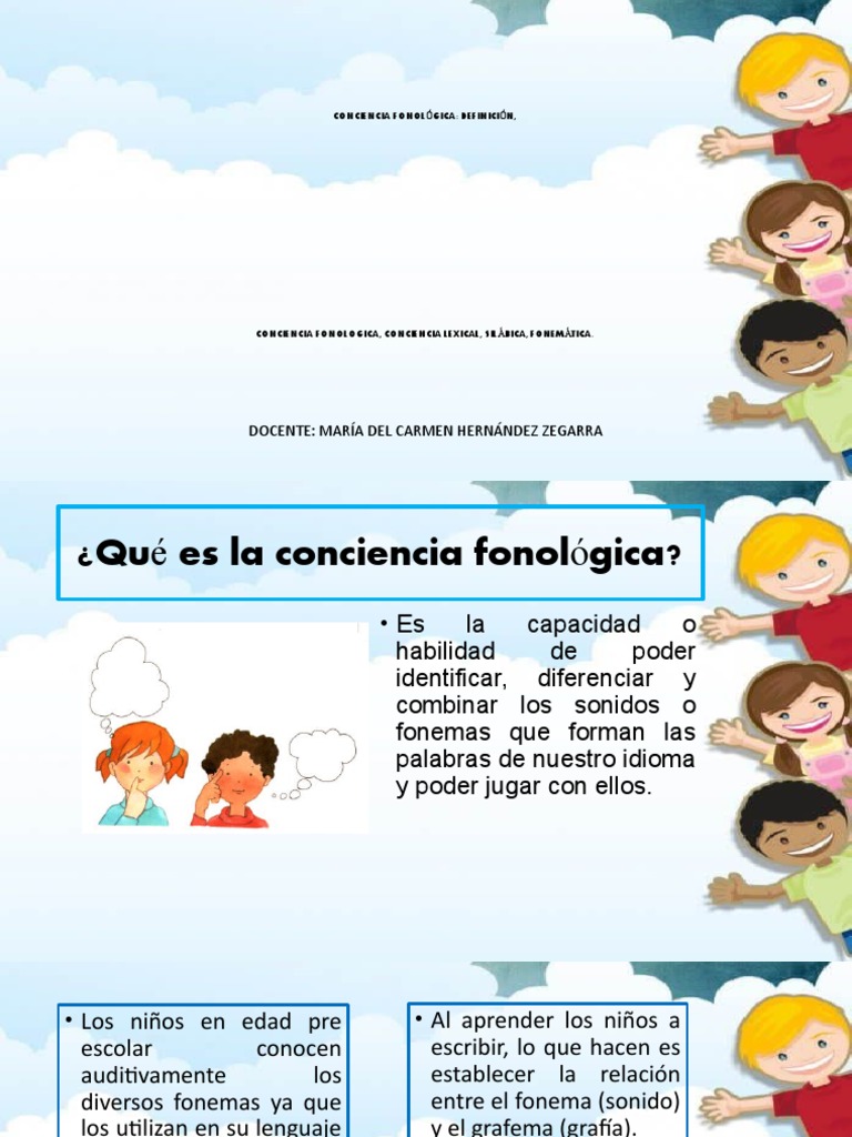 Desarrollo de la conciencia fonológica en niños de educación inicial ...