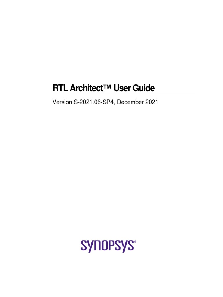 RTL Architect™ User Guide | PDF | Command Line Interface | Graphical ...