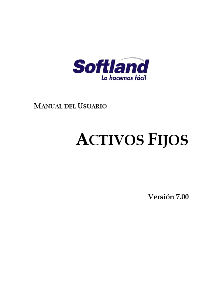 Softland ERP - Manual - Usuario - Activos - Fijos | PDF | Contabilidad