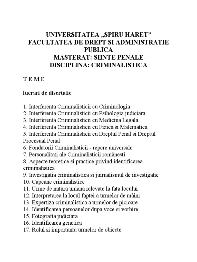Teme Lucrare Disertatie Criminal Is Tic A