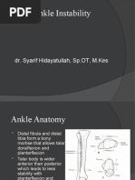 Ankle Instability: Dr. Syarif Hidayatullah, SP - OT, M.Kes