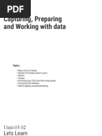 Unit-03: Capturing, Preparing and Working With Data