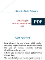 Introduction To Data Science: Dr.K.Murugan Assistant Professor Senior VIT