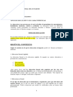 Documento de Análisi 2. Antropogogía. Tipos de Educación