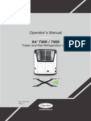 Carrier X4 Reefer Ops Manual | PDF | Manufactured Goods