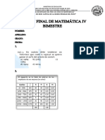 EXÁMEN FINAL DE MATEMÁTICA IV BIMESTRE 2° Y 3°