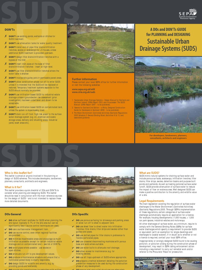 SUDS Planning: Essential DOs and DON’Ts | PDF | Drainage | Surface Runoff