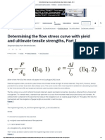 Determining The Flow Stress Curve With Yield and Ultimate Tensile Strengths, Part I