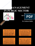 Risk Management in Public Sector: Presented By: Siti Fatimah Razak Presented For: Dr. Kalsom Salleh