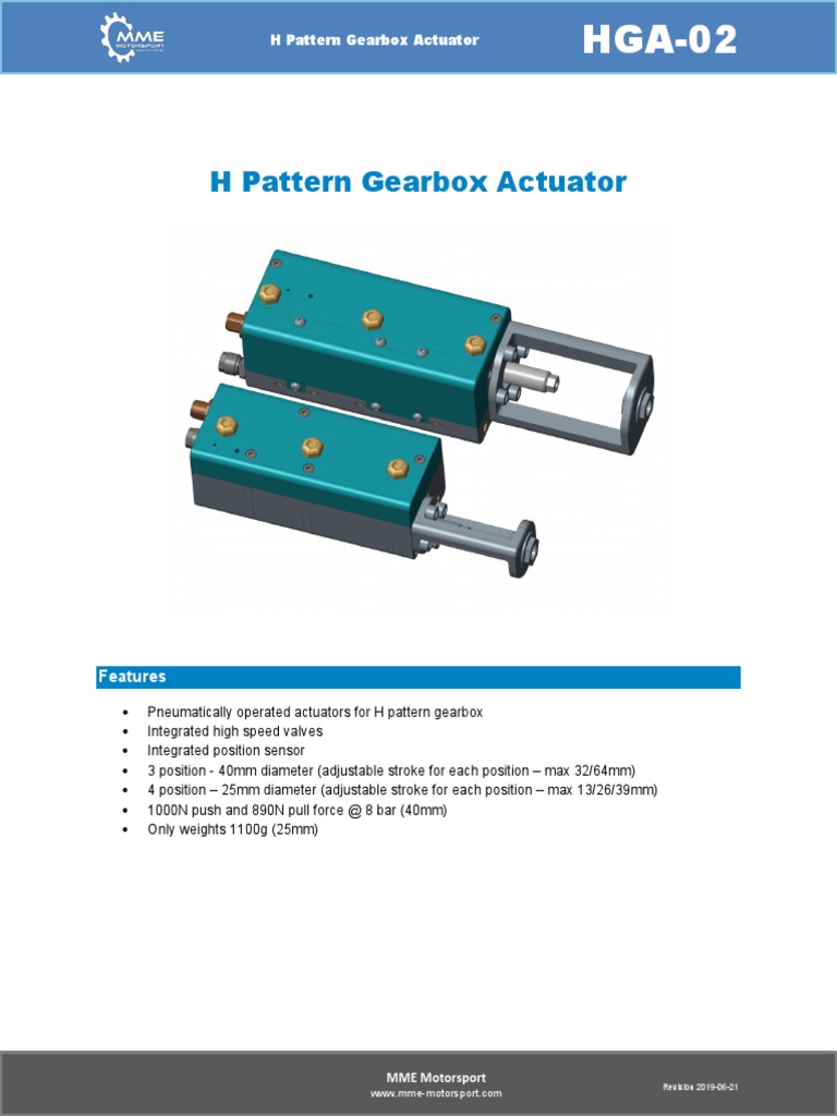 H Pattern Gearbox Actuator Features PDF Transmission (Mechanics