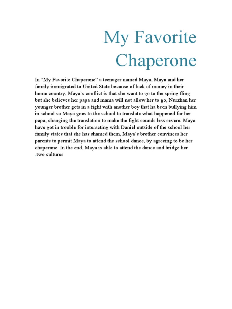Maya's Cultural Conflict in Chaperone | PDF