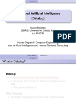 Advanced Artificial Intelligence (Datalog) : Marco Maratea DIBRIS, University of Genoa, Italy A.Y. 2020/21