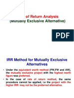 6. IRR Method for Mutually Exclusive Alternatives