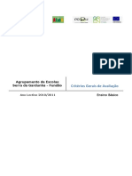 Critérios Gerais de Avaliação: Agrupamento de Escolas Serra Da Gardunha - Fundão