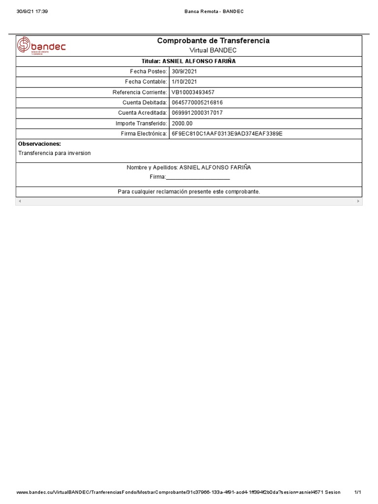 Banca Remota BANDEC PDF