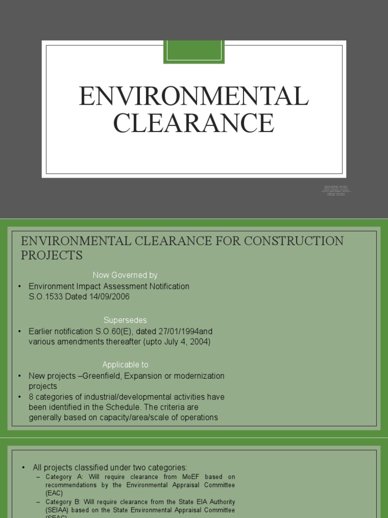 Category A & B in Environmental Clearance | PDF | Environmental Impact ...