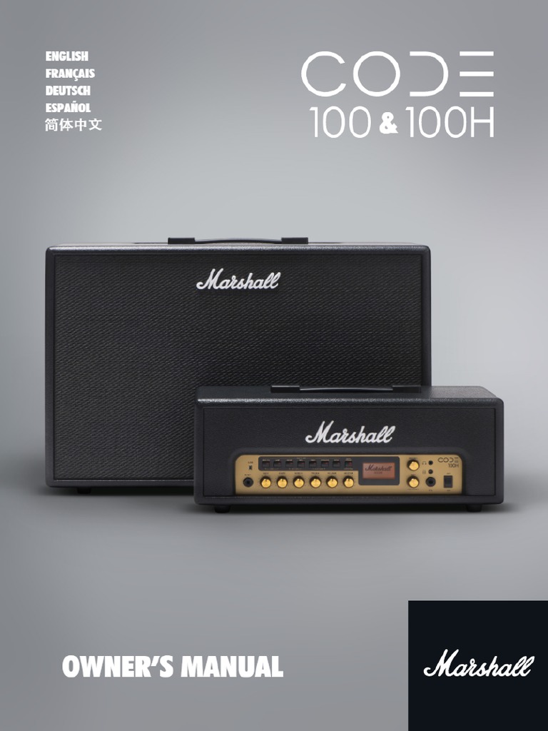 Marshall CODE100, CODE100H El Manual Del Propietario - Manualzz | PDF