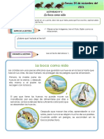 PLAN LECTOR:LA BOCA COMO NIDO online exercise for